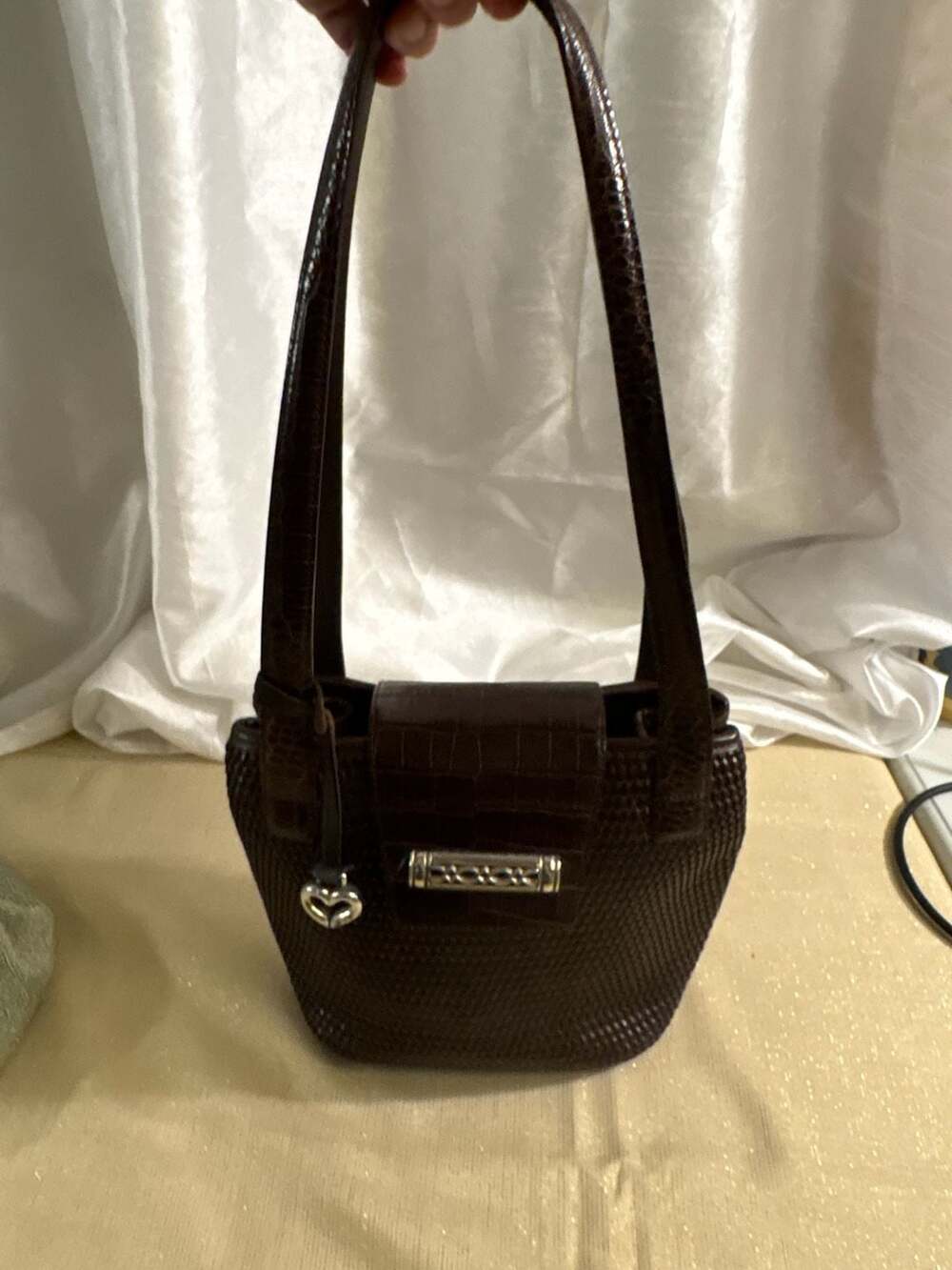 Brighton Brown Woven Leather Shoulder Bag Purse